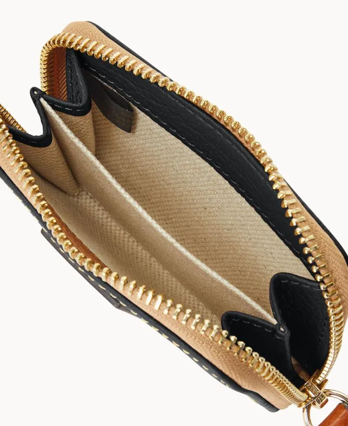 Pebble Grain Zip Around Credit Card Case Black ManWoman Dooney and Bourke Wallets Pebble Grain Zip Around Credit Card Case Black ManWoman Dooney and Bourke Wallets
