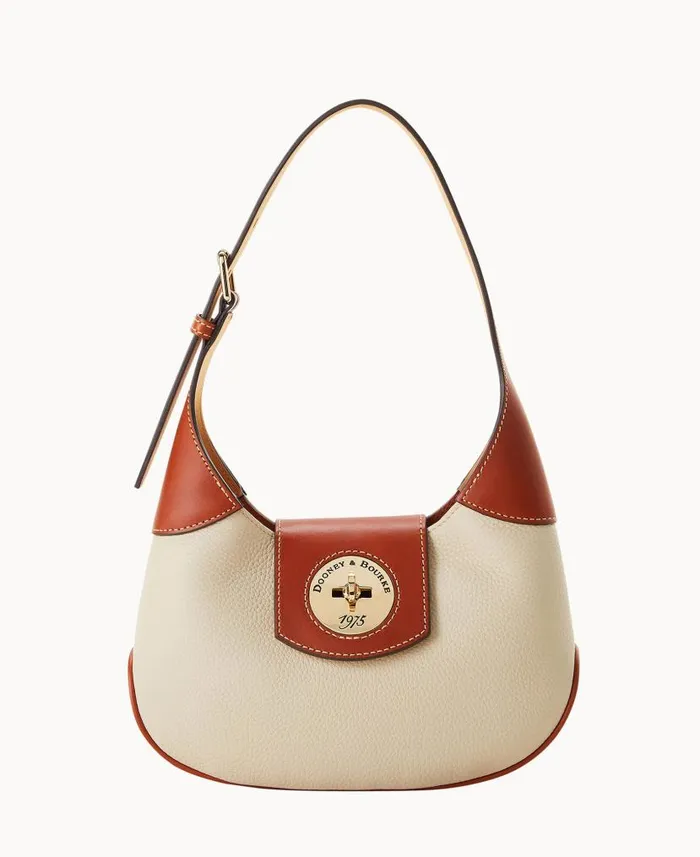 Pebble Turnlock Hobo 26 Bone Woman Dooney and Bourke Shoulder Bags