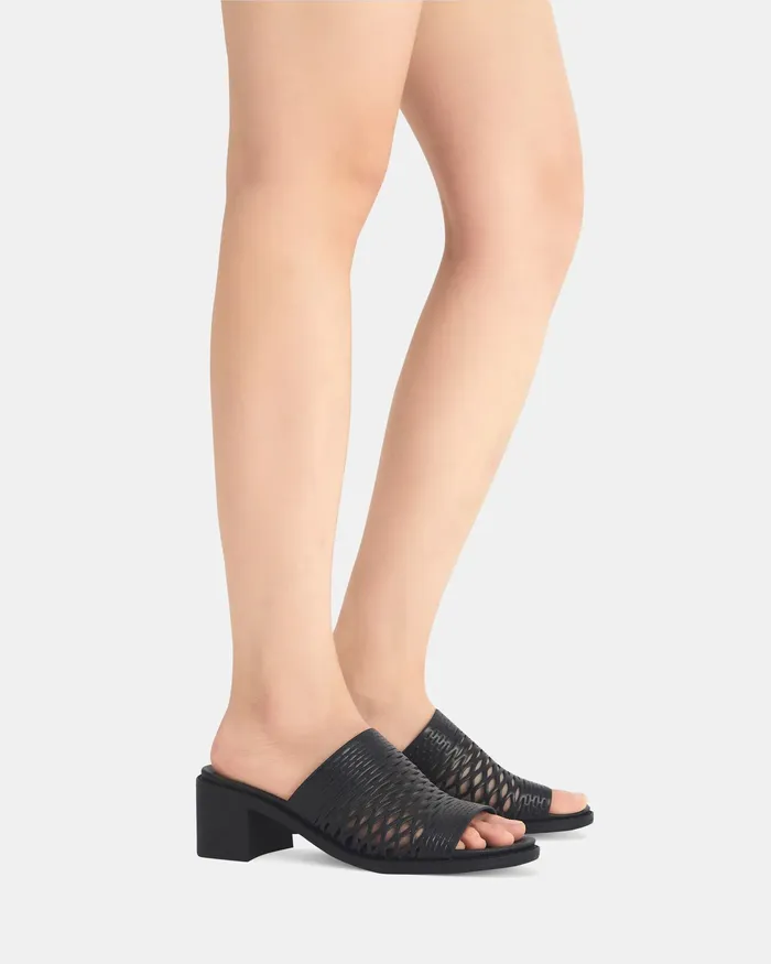 Peep Toes FRANCISCO BLACK Mid Heels NOVO Shoes Women