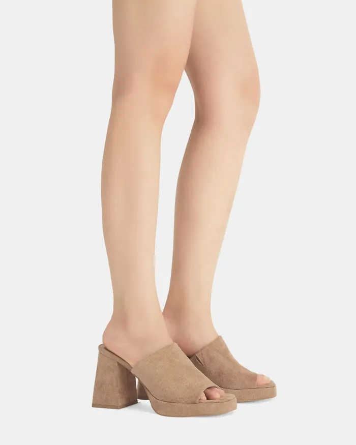 Peep Toes NOVO Shoes Women FUTURA CAMEL Open Toe Heels