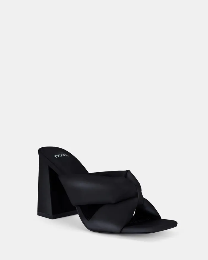 Peep Toes Women NOVO Shoes FAIZA BLACK Open Toe Heels