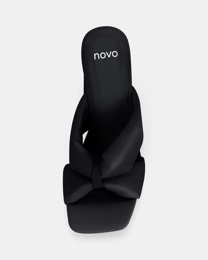 Peep Toes Women NOVO Shoes FAIZA BLACK Open Toe Heels