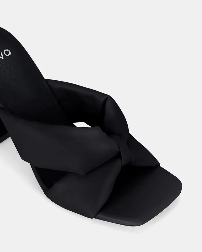 Peep Toes Women NOVO Shoes FAIZA BLACK Open Toe Heels