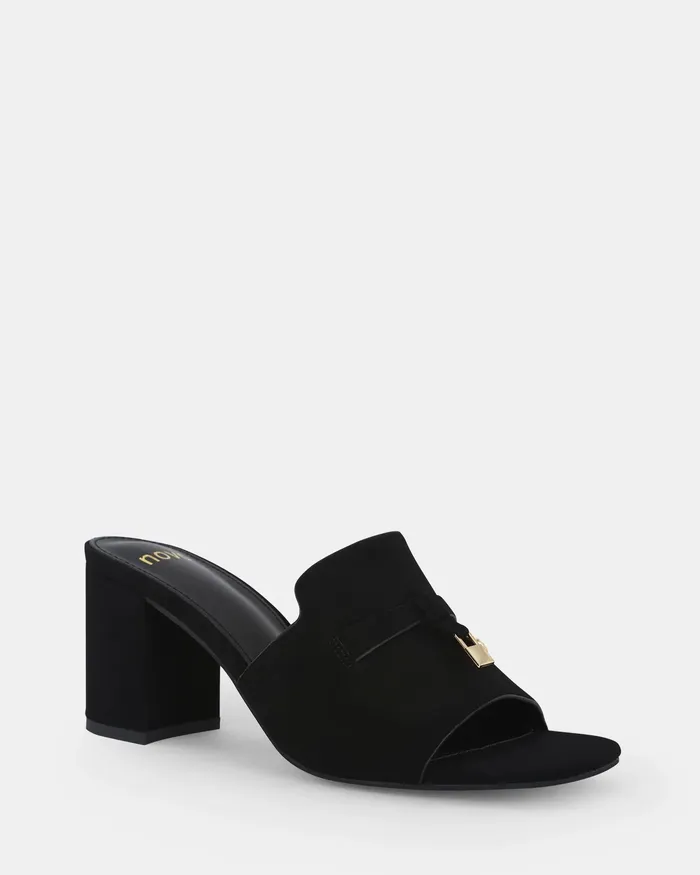 Peep Toes Women NOVO Shoes FURGIE BLACK Open Toe Heels