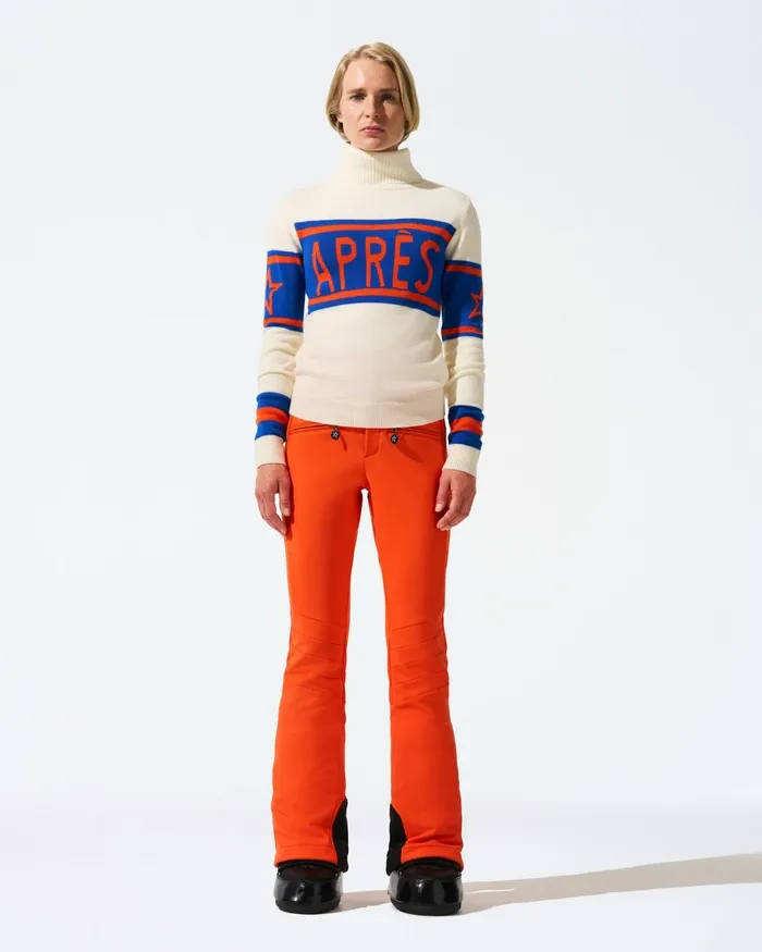 Perfect Moment Aprs Merino Wool Sweater Royal Blue and Burnt Orange Women Tops