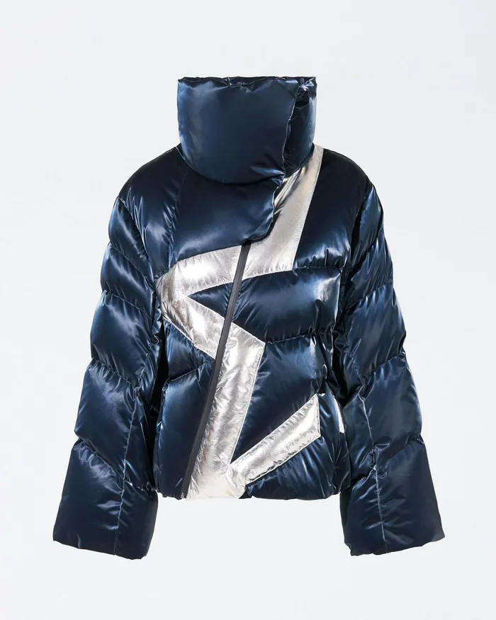 Perfect Moment Ariel Down Bomber Jacket Blue Liquid Women Jackets