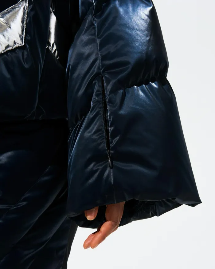 Perfect Moment Ariel Down Bomber Jacket Blue Liquid Women Jackets