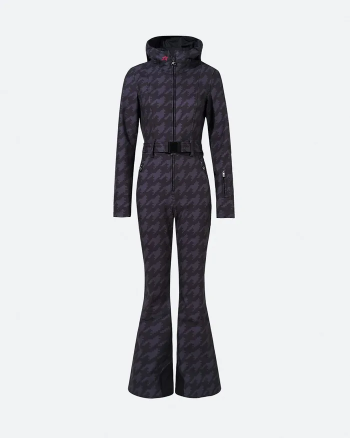 Perfect Moment Houndstooth Tignes Ski Suit Black Houndstooth Women Ski Suits