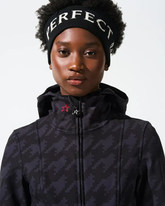Perfect Moment Houndstooth Tignes Ski Suit Black Houndstooth Women Ski Suits