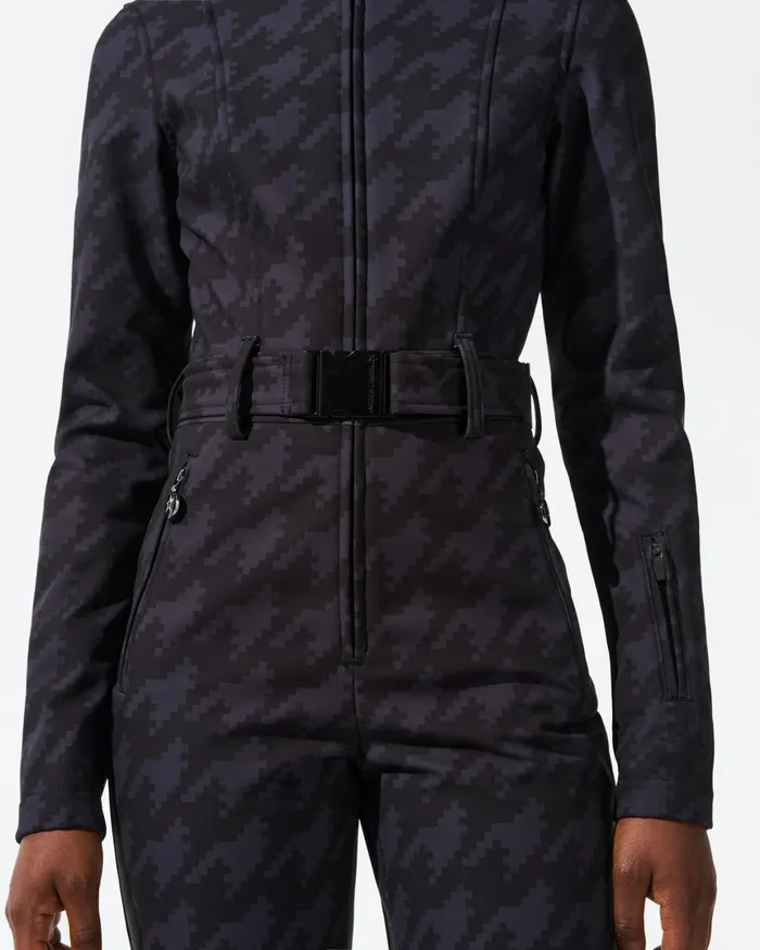 Perfect Moment Houndstooth Tignes Ski Suit Black Houndstooth Women Ski Suits