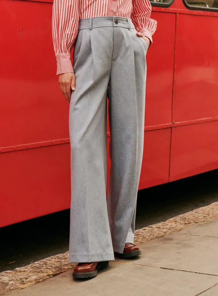 Petite Mendigote Tailors Fw24 Pantalon Paddy A Pinces Larges Blue 8211 Women