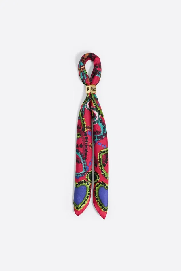 Pink Hearts Scarf Bag Charm Acid Pink Women Bimba Y Lola Bag Charms