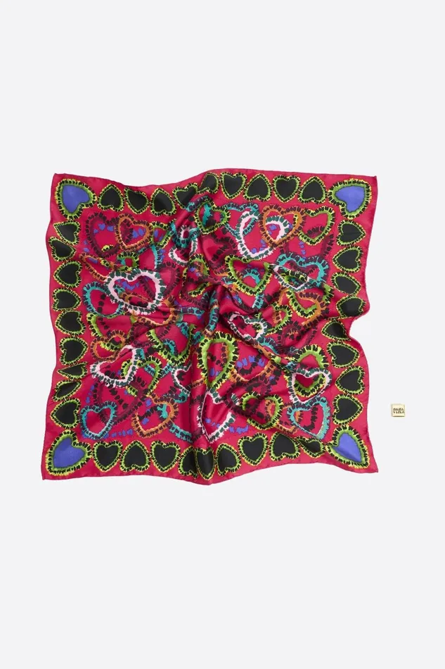 Pink Hearts Scarf Bag Charm Acid Pink Women Bimba Y Lola Bag Charms Pink Hearts Scarf Bag Charm Acid Pink Women Bimba Y Lola Bag Charms