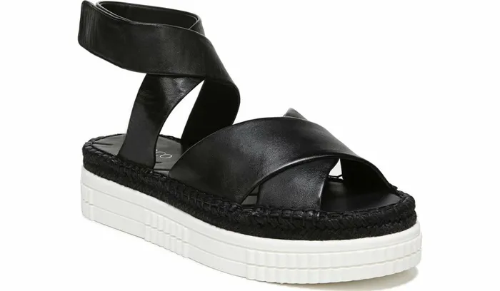 Platform Women Franco Sarto Franco Brock Platform Sandal Black Leather
