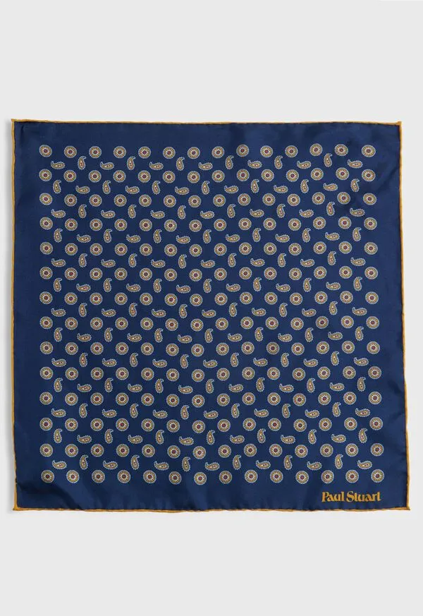 Pocket Squares Paulstuart Mens Printed Silk Tossed Medallion Pocket Square Blue Pocket Squares Paulstuart Mens Printed Silk Tossed Medallion Pocket Square Blue