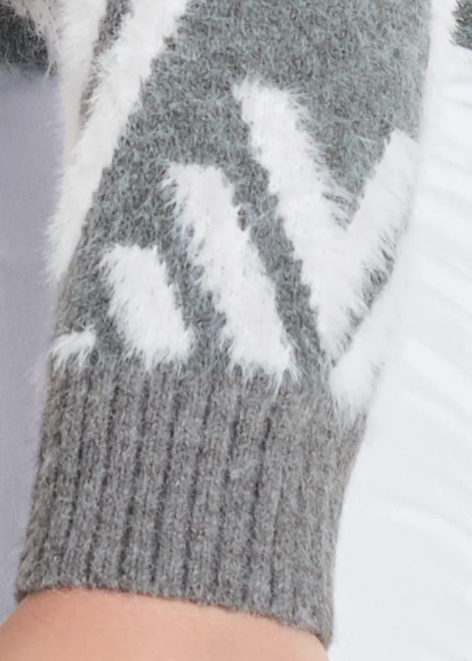 PRINTED EYELASH TURTLENECK Grey Multi Women VENUS Turtleneck and Mock Neck