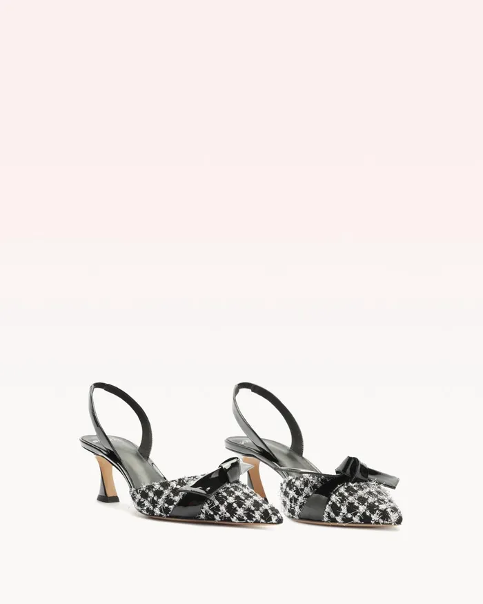 Pumps Women Alexandre Birman Clarita Bell Slingback 60 Tweed Black Alexandre Birman Clarita Slingback Black