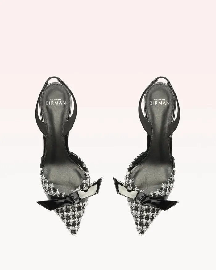 Pumps Women Alexandre Birman Clarita Bell Slingback 60 Tweed Black Alexandre Birman Clarita Slingback Black