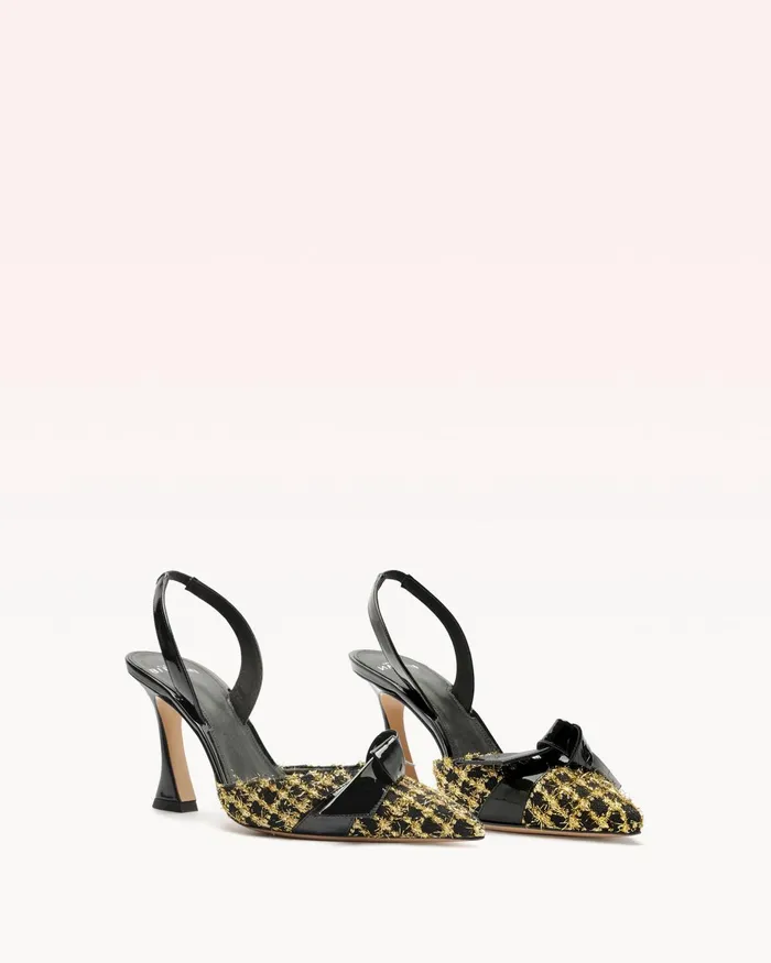 Pumps Women Alexandre Birman Clarita Bell Slingback 85 Tweed Oro Alexandre Birman Clarita Slingback Oro