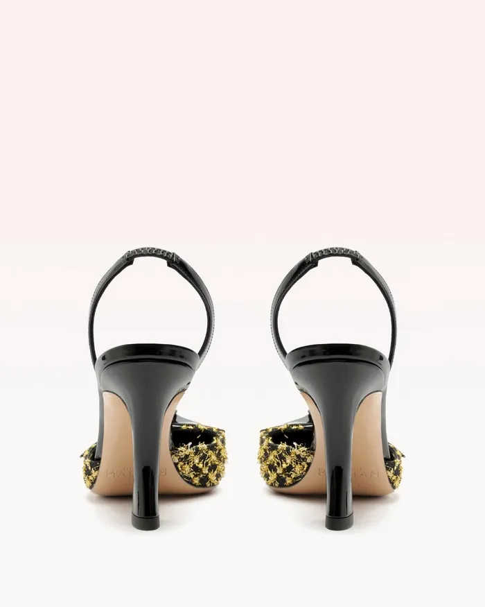 Pumps Women Alexandre Birman Clarita Bell Slingback 85 Tweed Oro Alexandre Birman Clarita Slingback Oro