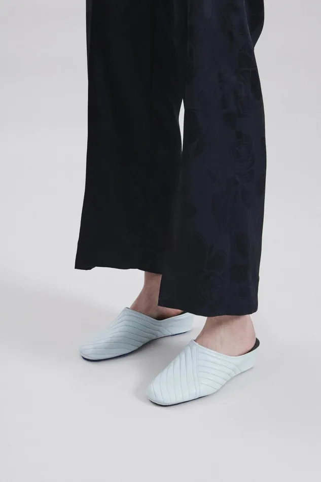 Rachel Comey Flats Loafers Women RC X JL Quilted Slipper Pastel Blue