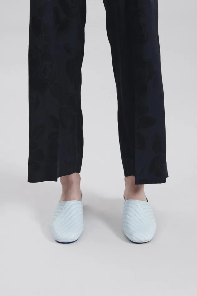 Rachel Comey Flats Loafers Women RC X JL Quilted Slipper Pastel Blue