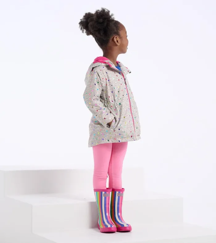 Rainbow Stripes Shiny Kids Rain Boots Hatley