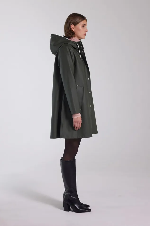 Raincoats Women Stutterheim Green Raincoat 8211 Mosebacke