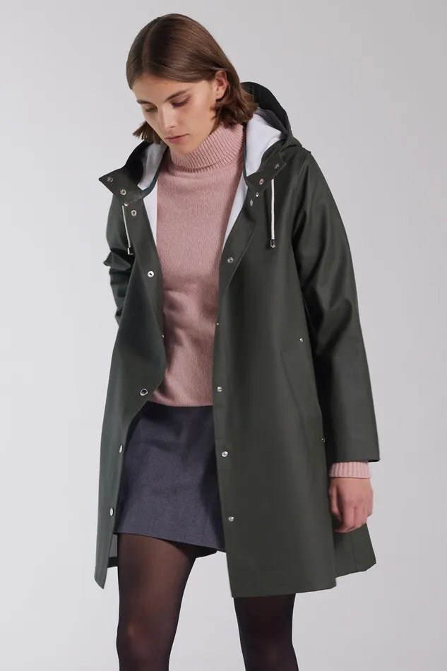 Raincoats Women Stutterheim Green Raincoat 8211 Mosebacke