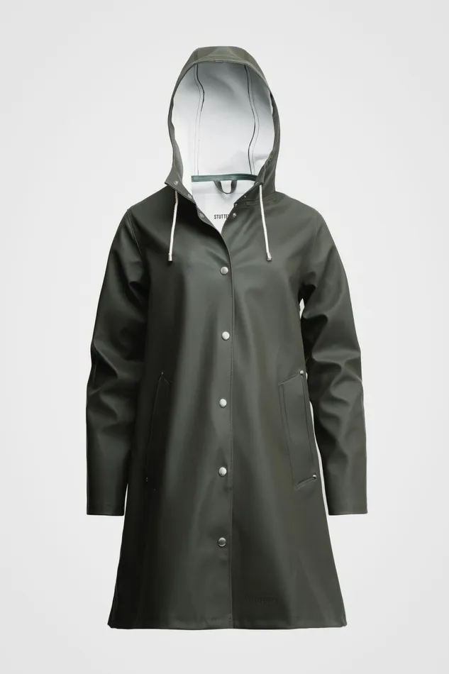 Raincoats Women Stutterheim Green Raincoat 8211 Mosebacke