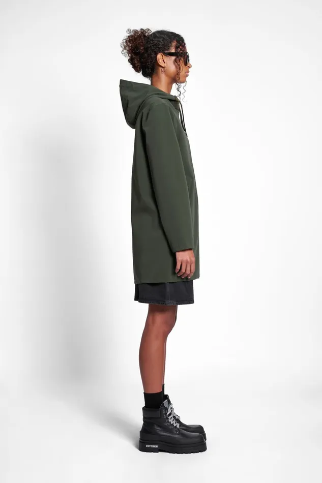 Raincoats Women Stutterheim Stockholm Lightweight Matte Zip Raincoat Green