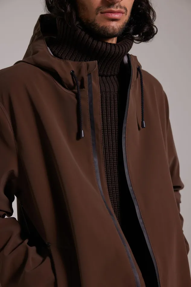 Raincoats Women Stutterheim Stockholm Lightweight Zip Matte Raincoat Dark Brown