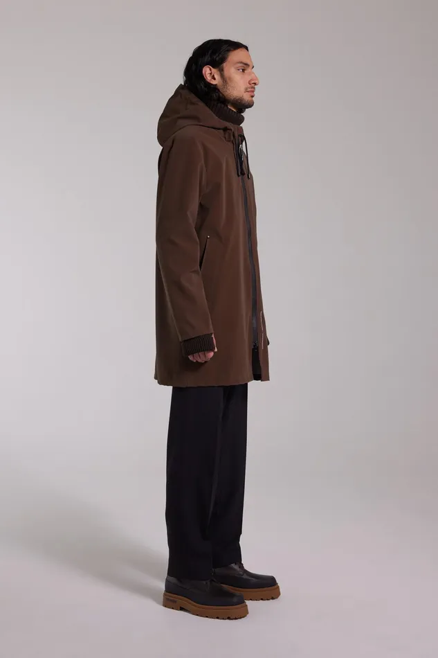 Raincoats Women Stutterheim Stockholm Lightweight Zip Matte Raincoat Dark Brown