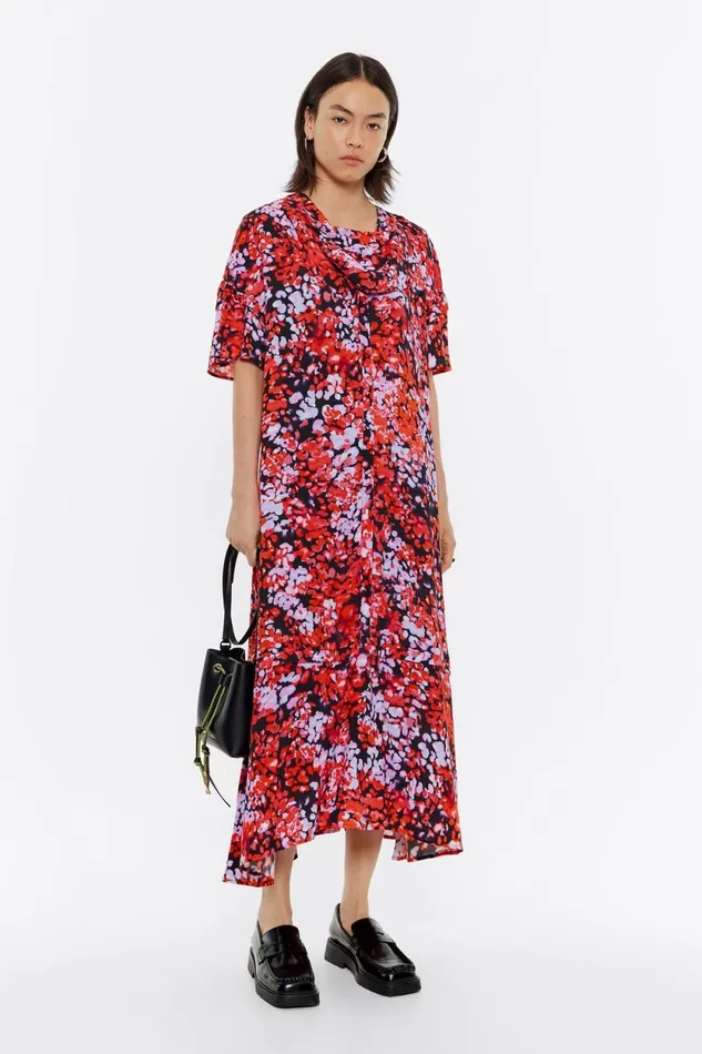 Red Leomimosa Scarf Midi Dress Leomimosa Red Women Bimba Y Lola Dresses And Jumpsuits Red Leomimosa Scarf Midi Dress Leomimosa Red Women Bimba Y Lola Dresses And Jumpsuits