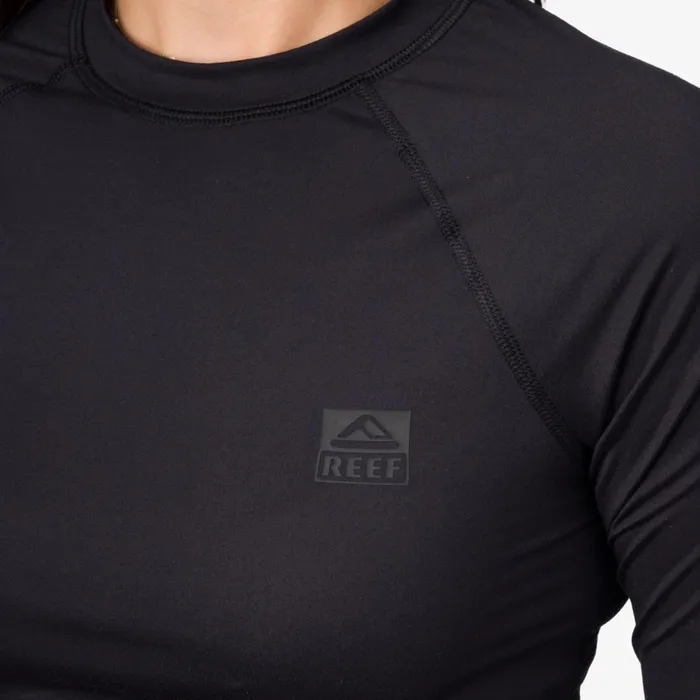 Reef Sets Crest Crop Long Sleeve Surf Shirt Caviar 8211 Women Reef Sets Crest Crop Long Sleeve Surf Shirt Caviar 8211 Women