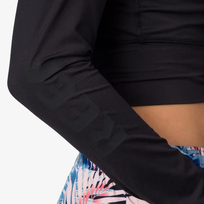 Reef Sets Crest Crop Long Sleeve Surf Shirt Caviar 8211 Women Reef Sets Crest Crop Long Sleeve Surf Shirt Caviar 8211 Women