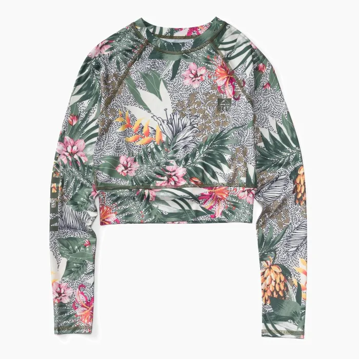 Reef Sets Crest Crop Long Sleeve Surf Shirt Upf 40 Wild Side 8211 Women Reef Sets Crest Crop Long Sleeve Surf Shirt Upf 40 Wild Side 8211 Women