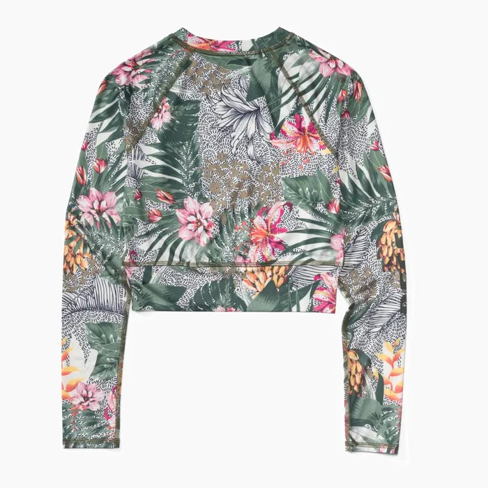 Reef Sets Crest Crop Long Sleeve Surf Shirt Upf 40 Wild Side 8211 Women Reef Sets Crest Crop Long Sleeve Surf Shirt Upf 40 Wild Side 8211 Women