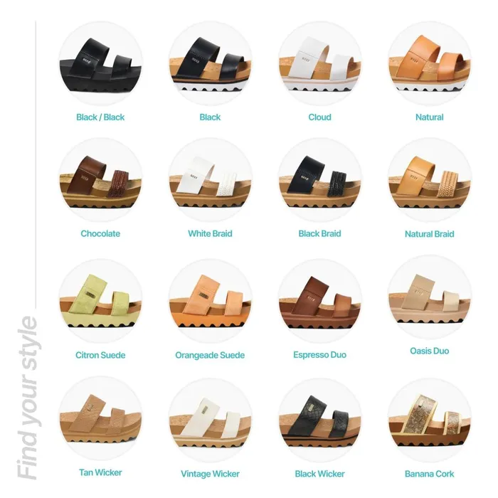 Reef Slides Cushion Vista Hi Frosty Cork 8211 Women Reef Slides Cushion Vista Hi Frosty Cork 8211 Women