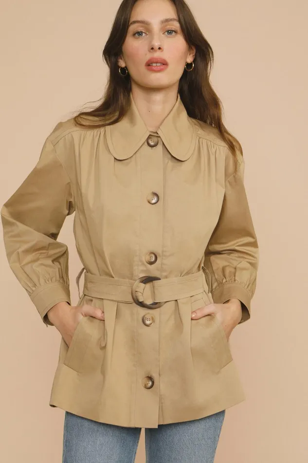 Rouje JOHN Coat Beige Women Coats and Jackets