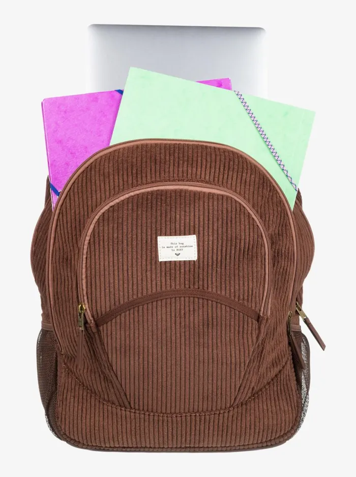 Roxy Backpacks Cozy Nature Large Corduroy Backpack Bitter Chocolate 8211 Women
