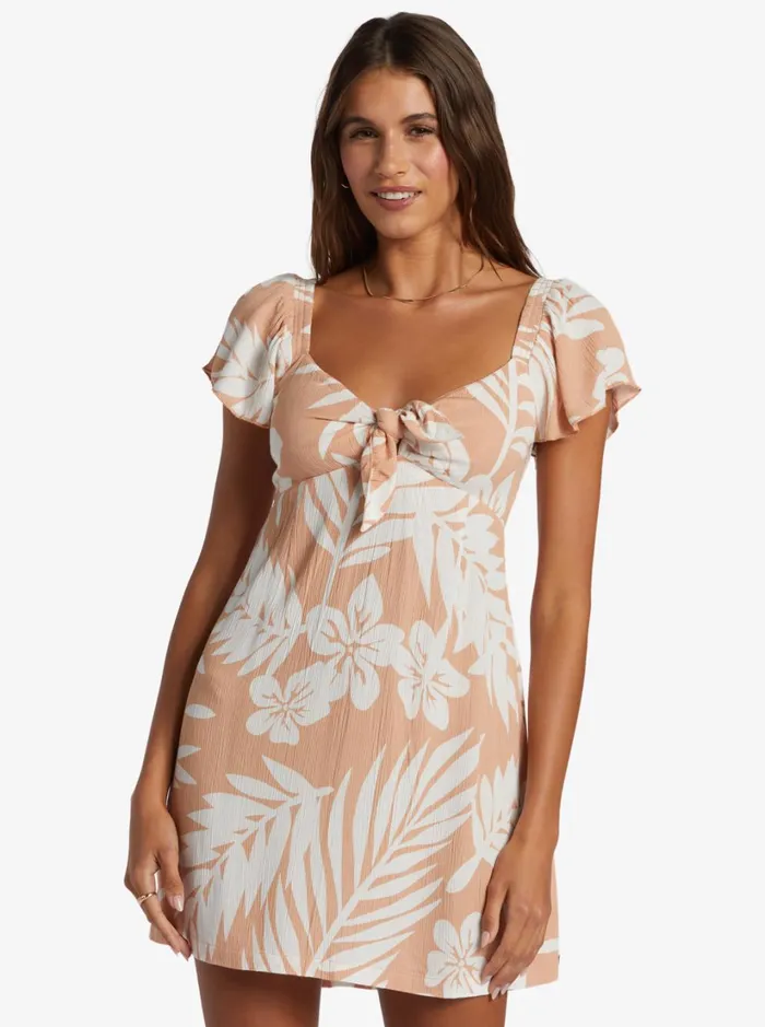 Roxy Dresses Oceanview Mini Dress Cafe Creme Palmeria 8211 Women