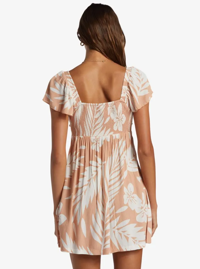 Roxy Dresses Oceanview Mini Dress Cafe Creme Palmeria 8211 Women