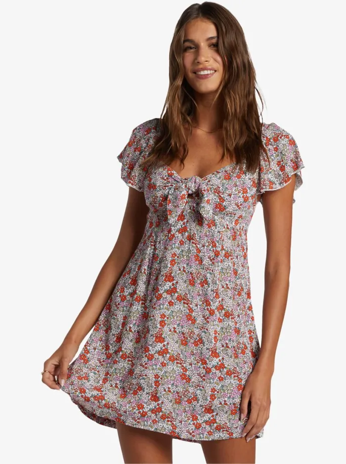 Roxy Dresses Oceanview Mini Dress Tiger Lily Autumn Ditsy 8211 Women