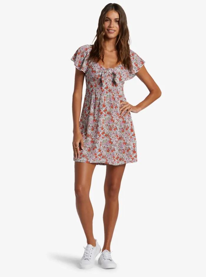 Roxy Dresses Oceanview Mini Dress Tiger Lily Autumn Ditsy 8211 Women