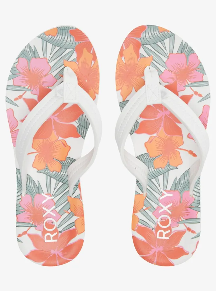 Roxy Flip Flops Vista Loreto FlipFlops Whiteorangepink 8211 Women