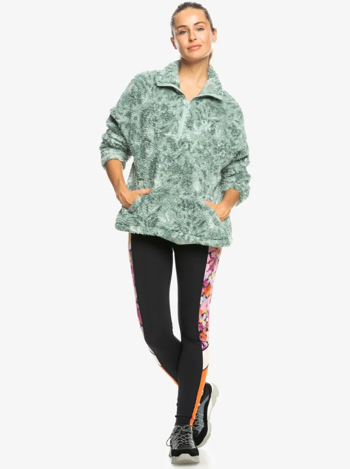 Roxy Jackets Waves Of Warmth HalfZip Fleece Blue Surf Planao 8211 Women