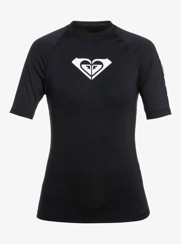 Roxy Rashguards Whole Hearted Short Sleeve UPF 50 Rashguard Anthracite 8211 Women