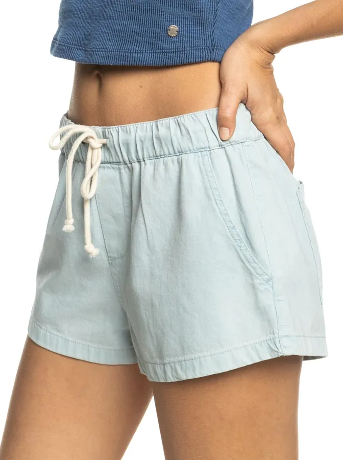 Roxy Shorts Go To The Beach Denim Shorts Bleached Blue 8211 Women