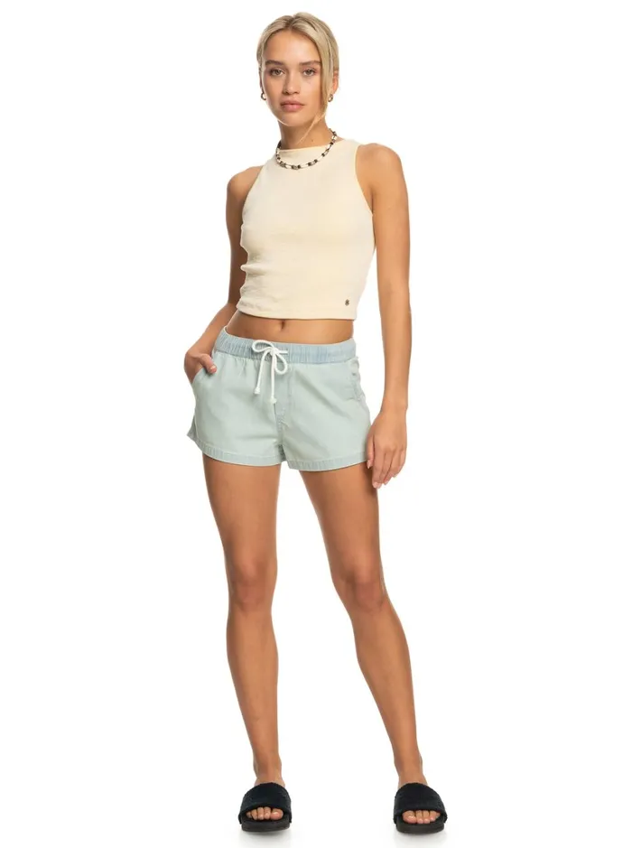 Roxy Shorts Go To The Beach Denim Shorts Bleached Blue 8211 Women
